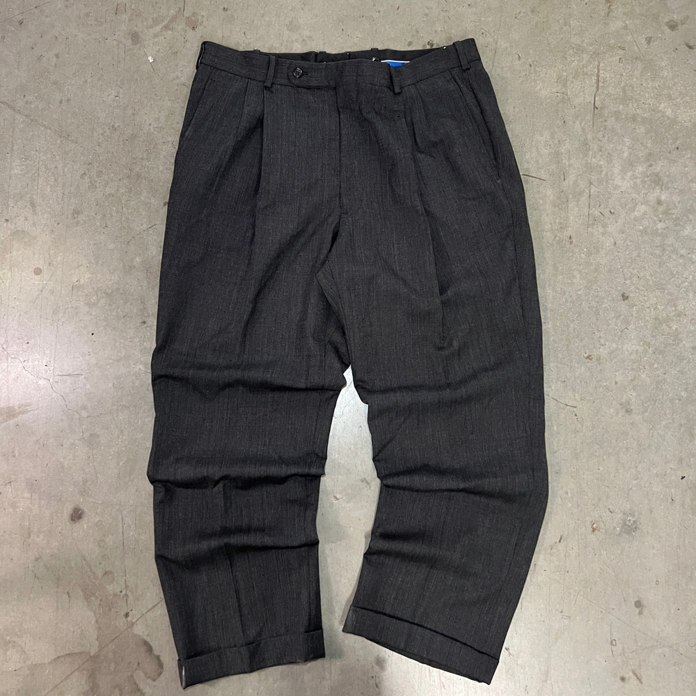VTG Royal Classic Dress Pants Men's 36 USA Pleated Trousers Dress Pants Charcoal